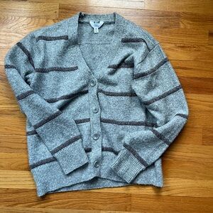 Gray and silver Striped Women's Sweater sz XS NWOT